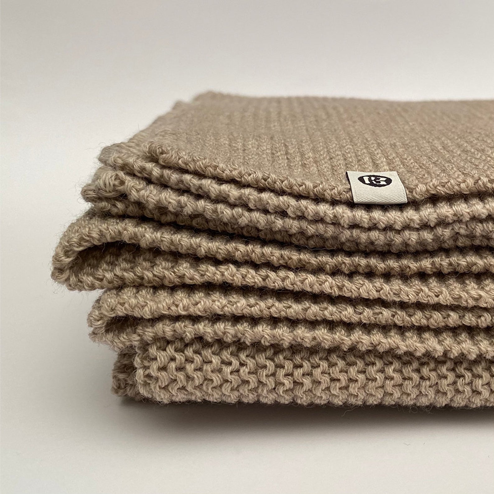 Baby blanket made of 100 merino wool beige Etsy