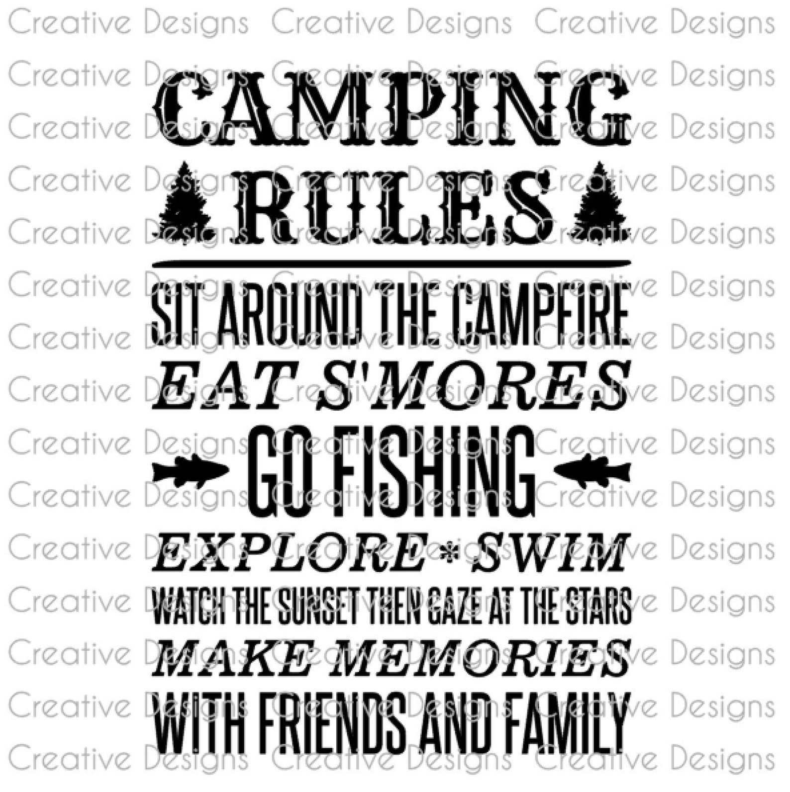 Camping Rules SVG File PNG File Digital File Camping Etsy