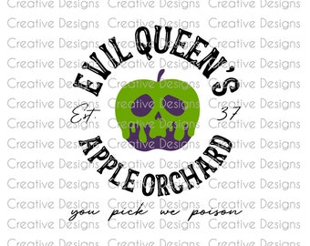 Evil Queen's apple orchard SVG file, Halloween PNG file, poison apple, Halloween design, Digital file, Halloween sign design