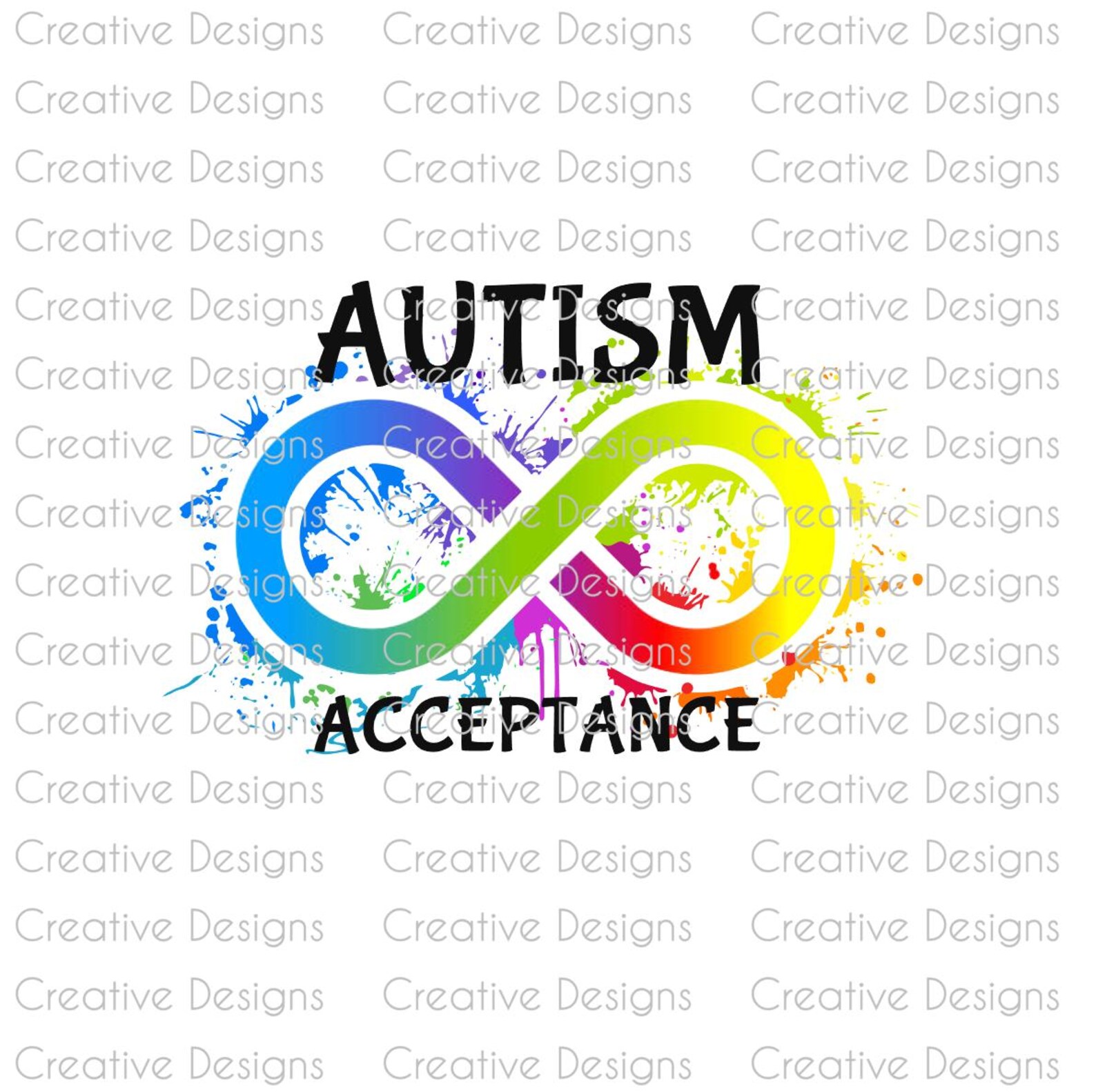Autism Acceptance SVG, Autism Awareness PNG File, Rainbow Infinity ...