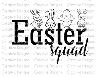 Easter T-shirt design, Easter squad SVG, Easter squad PNG, Digital download, Easter bunny, Easter sweater design, HTV T-shirt design