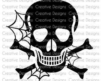 Skull and crossbones, SVG file, PNG file, Digital file, Halloween design