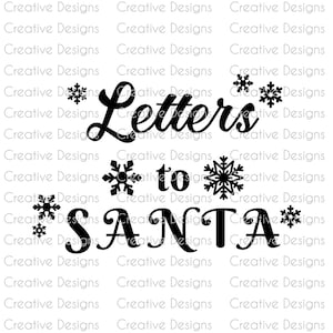 Cartas a Papá Noel SVG, archivo PNG de Navidad, descarga digital, calcomanía de vinilo de Navidad, cartas de Navidad, buzón de Navidad, letrero de Navidad