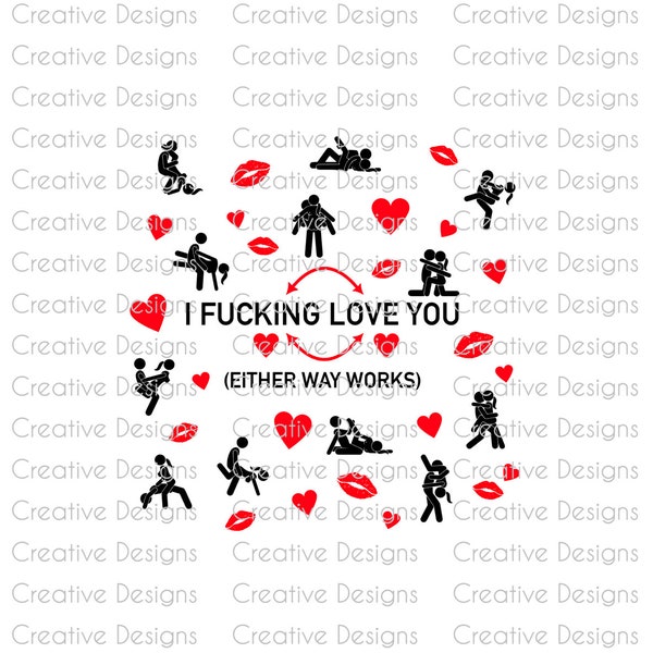 Valentine's Day design, Gift for lover, Valentine's Day SVG, Valentine's Day PNG, I fucking love you, R rated design, Love pillow gift