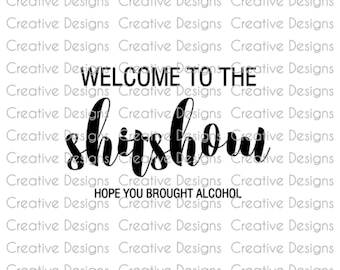 Divertido cartel de bienvenida en formato SVG, "Bienvenido al caos" en formato PNG (archivo digital).
