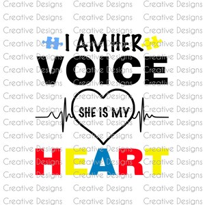 I Am His Voice He is My Heart, SVG File, PNG File, Digital File, Autism ...