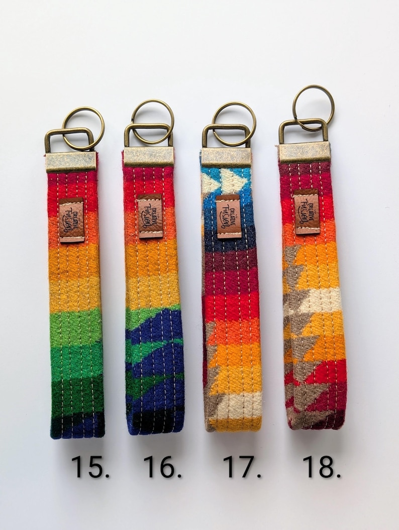 Pendleton Wool Wrist Keychain: Handmade Key Fob 画像 7