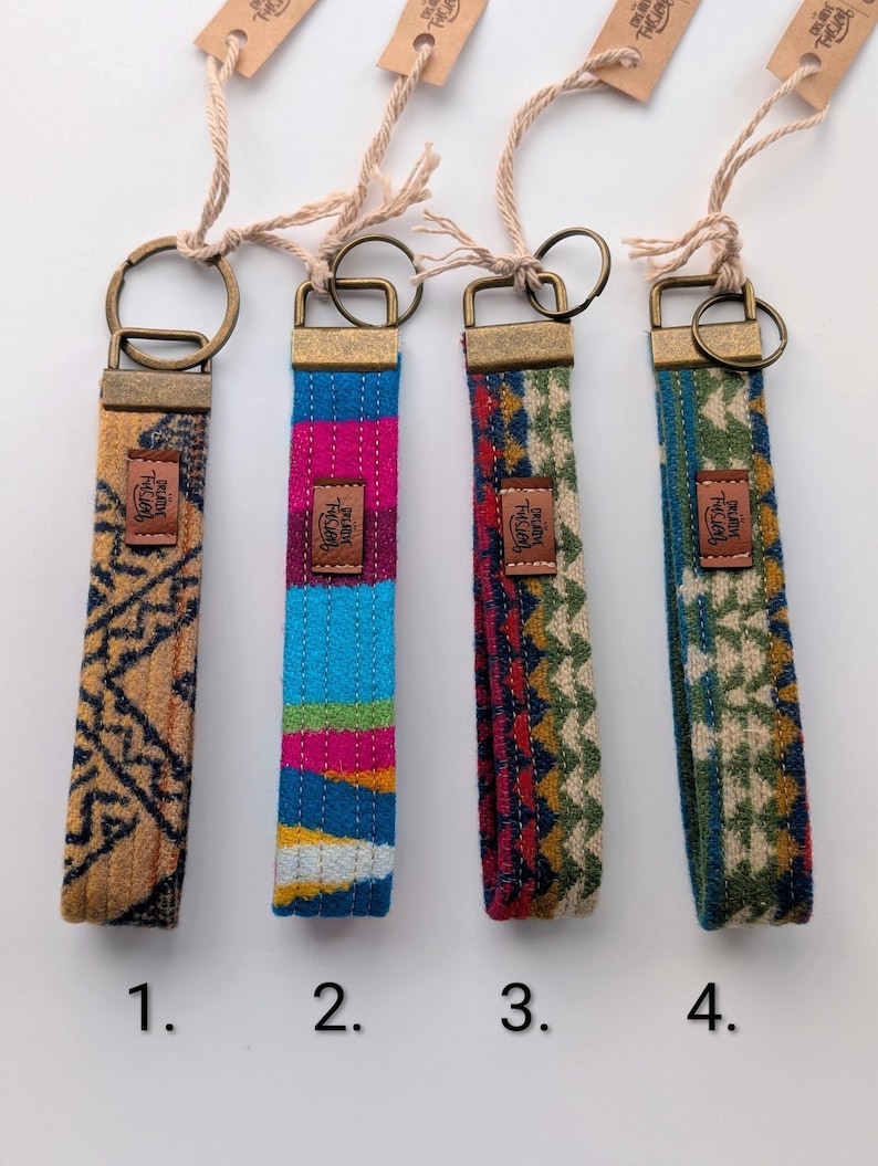 Pendleton Wool Wrist Keychain: Handmade Key Fob 画像 3