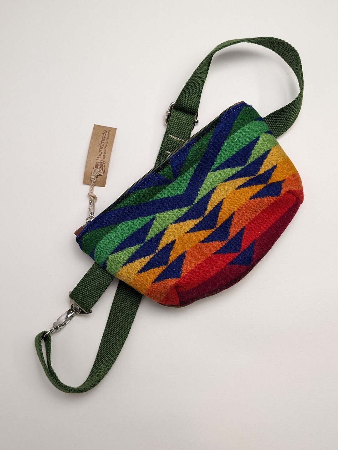 Handmade Fanny Pack, Wool and Waxed Canvas Fanny Pack Waist Bag