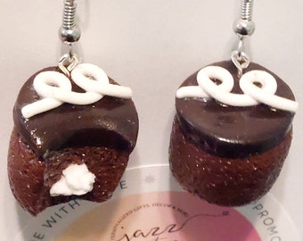 Handmade Hostess Cupcake Earrings: Polymer Clay Dessert Jewelry