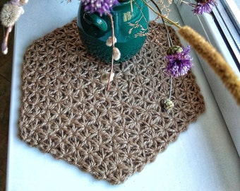 Jute Tischsets ECO Materialien Jute Untersetzer Tischset rustikale Servietten Bauernhaus Dekor Tischset Eco Häkeln Untersetzer