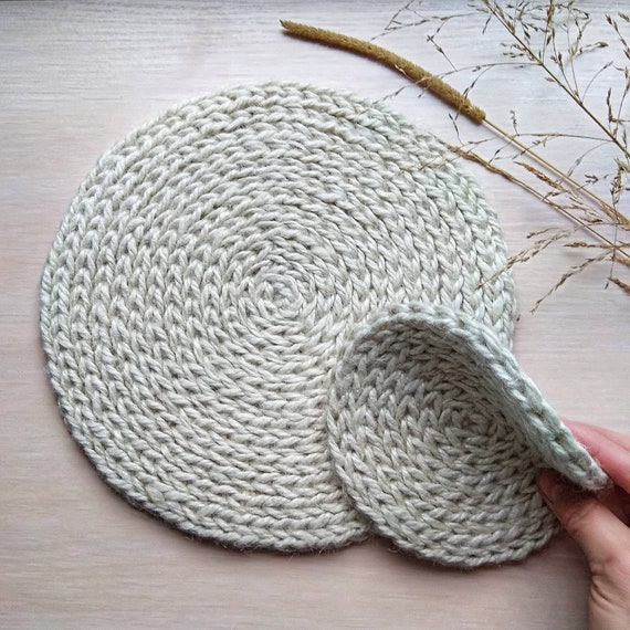 Round Placemats Jute Crochet Placemats ECO Style Kitchen Decor Etsy