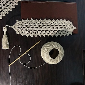 PATTERN &quot;BOOKMARK with tassel&quot; Crochet pattern PDF Digital crochet Bookmark tutorial pdf