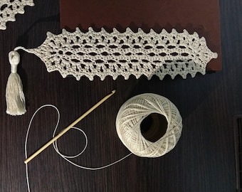 PATTERN "BOOKMARK with tassel" Crochet pattern PDF Digital crochet Bookmark tutorial pdf