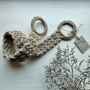 Curtain tiebacks Jute Rope Boho Rustic style Home decor House warming gift ideas Holdback Farmhouse decor Graine curtains Holdback