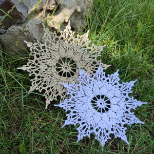 9 inch Crochet Doily Beige/White Cotton Delicate Lace Coaster for Cottagecore Home Decor and Table Settings Textured Mini Design Coasters