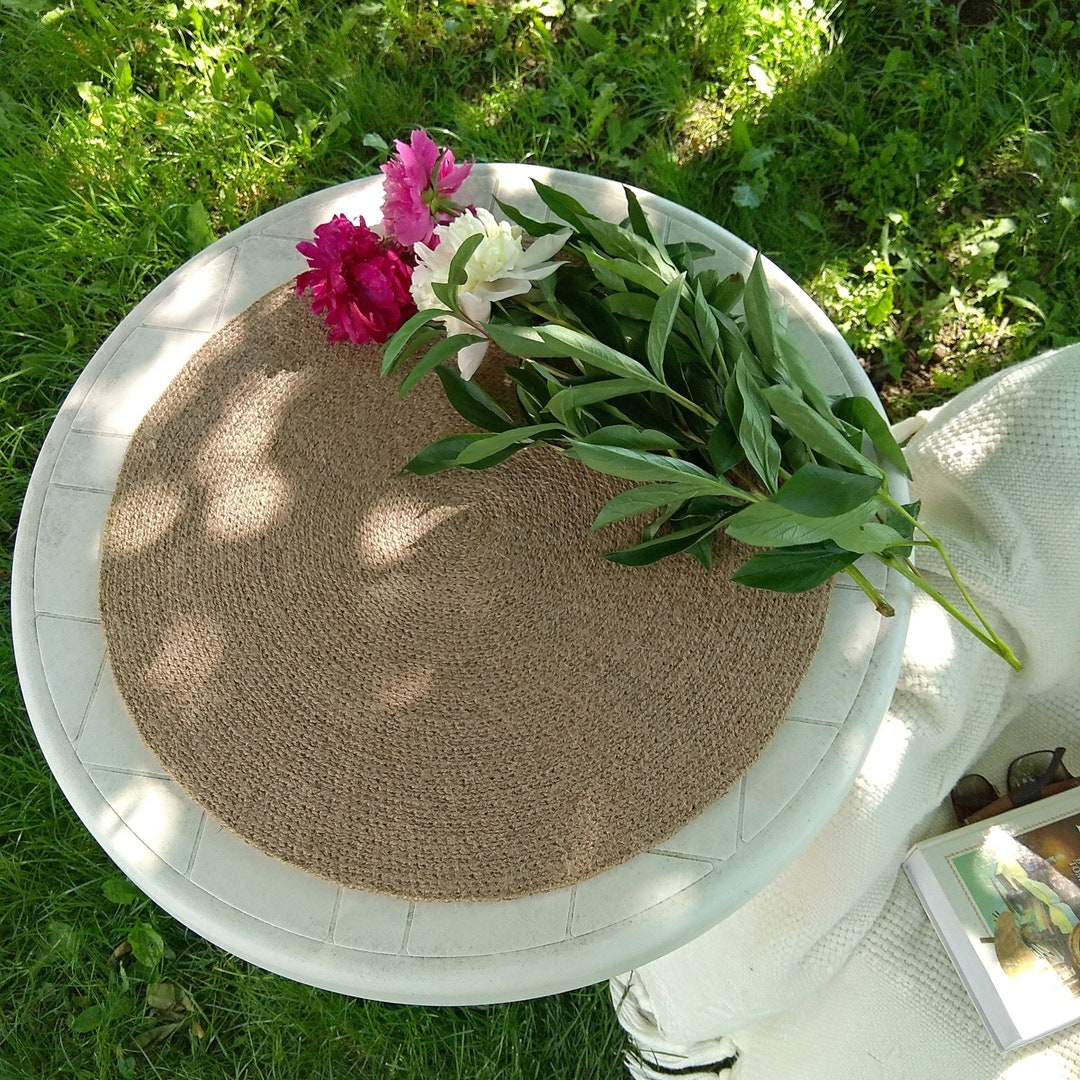22 in Round Placemat Minimalist Decor ECO Style Large Jute Placemats
