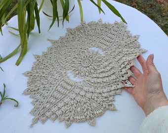 ISIDA Crochet Doily - Versatile Oval Home Decor Accent and Housewarming Gift Idea