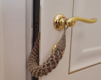 Cottagecore Decor - Nautical Pet Protector Door Stopper in Natural Jute Rope