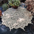 Crochet textured doily - Housewarming gift idea, 20 inch, 3d Lace cotton Night table Top