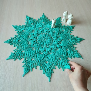 3D Textured Lace Crochet Doily Handmade Vintage Style Table Decor for Cottagecore Home Decor for House Warming Gift Idea