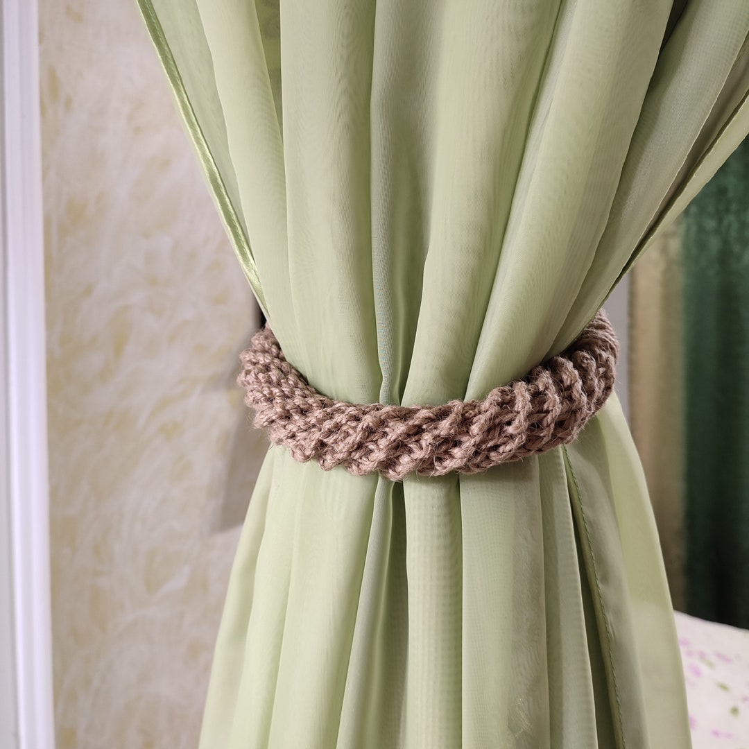 Cottagecore Decor Jute Rope Curtain Tiebacks SPIRALIS Boho Etsy