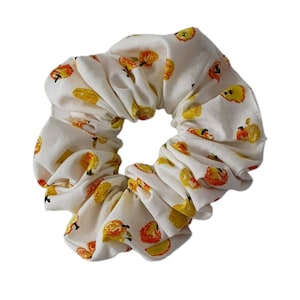 Apple Print Cotton Scrunchie: Handmade Hair Accessory