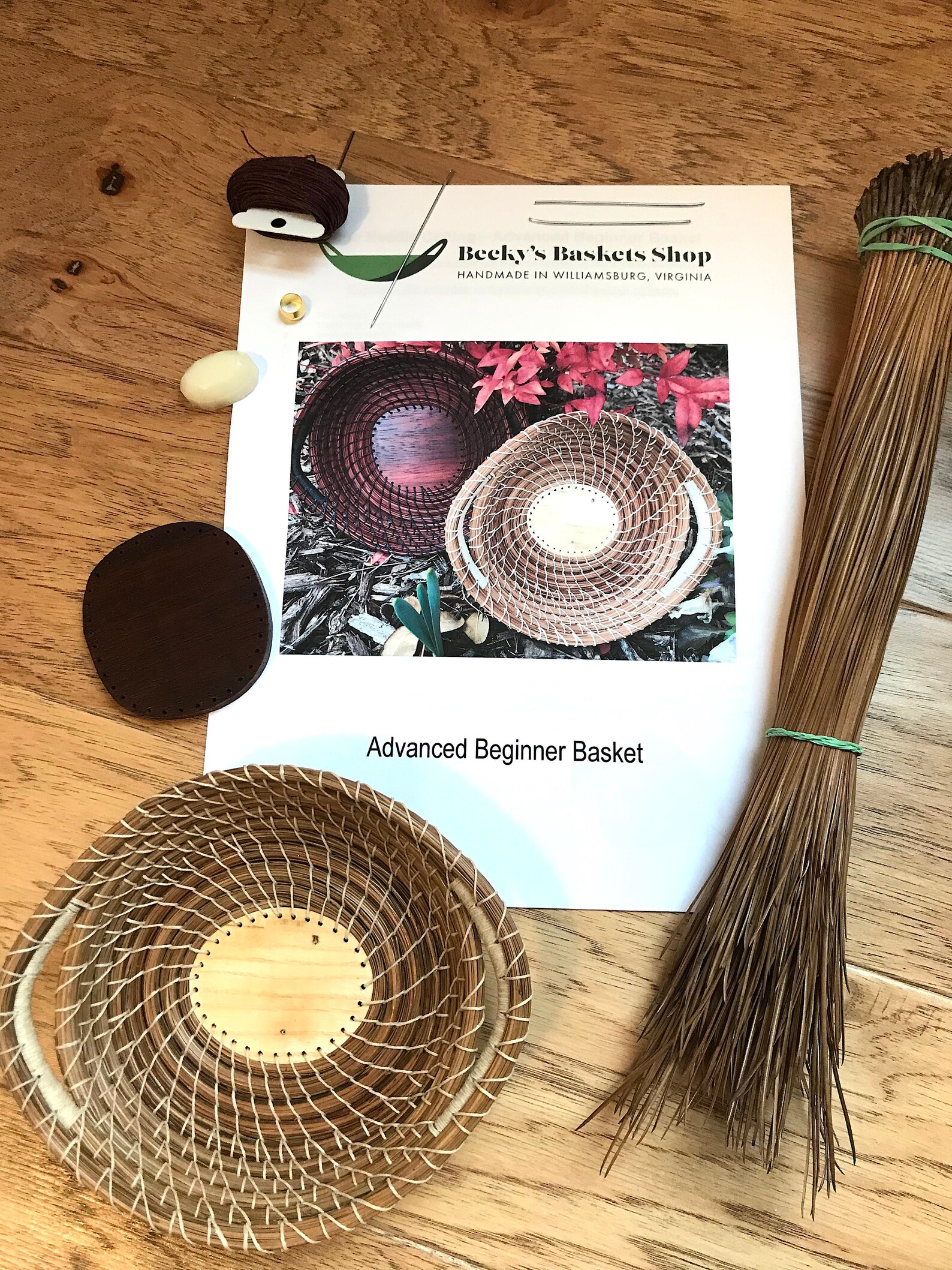 Advanced Beginner Pine Needle Basket Kit DIY Craft Kit Etsy