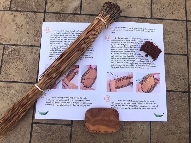 DIY-kit med spiralformade tallnålskorg: Nybörjarpyssel med exotiskt trä bild 4
