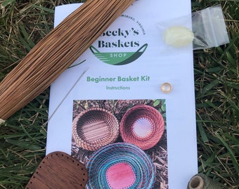 DIY Pine Needle Coiled Basket Kit: Beginner Craft with Exotic Wood