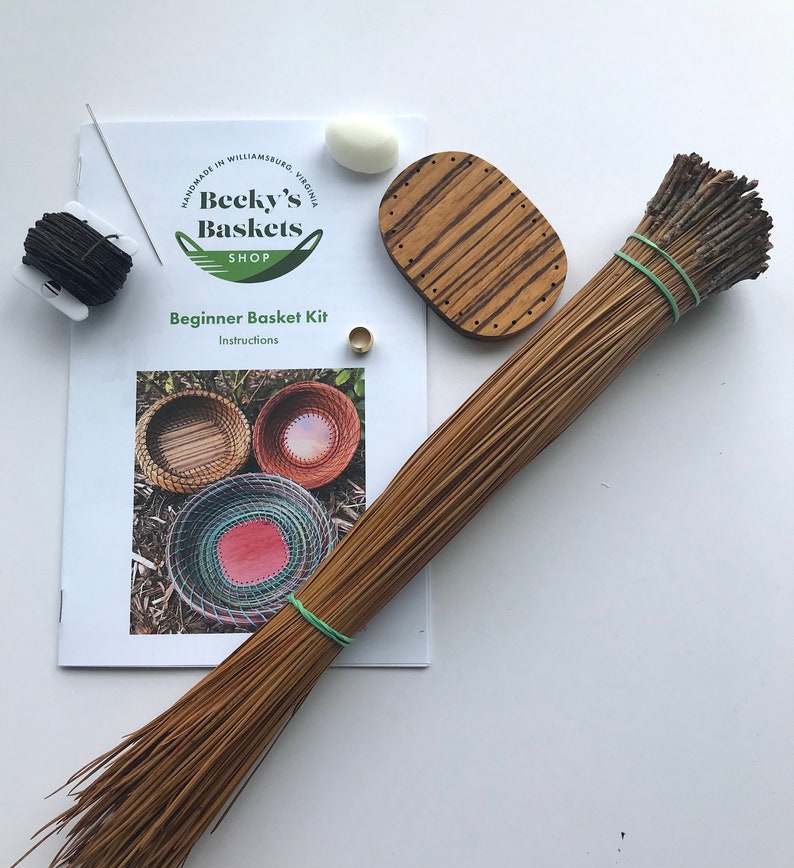 Pine Needle Basket Kit Coiled Basket Kit Beginner Craft Kit Etsy