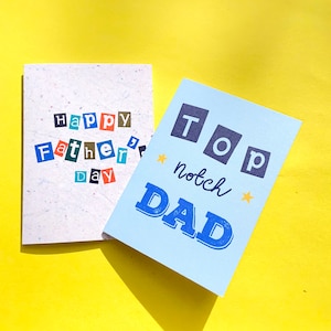 Happy Fathers Day Retro card Faux texture Textured card Card for Dad First time Dad card Step dad Fathers Day image 1