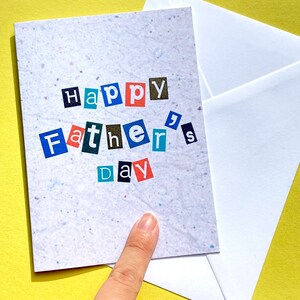 Happy Fathers Day Retro card Faux texture Textured card Card for Dad First time Dad card Step dad Fathers Day image 2