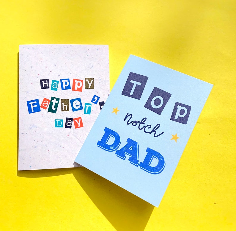 Happy Fathers Day Retro card Faux texture Textured card Card for Dad First time Dad card Step dad Fathers Day image 1