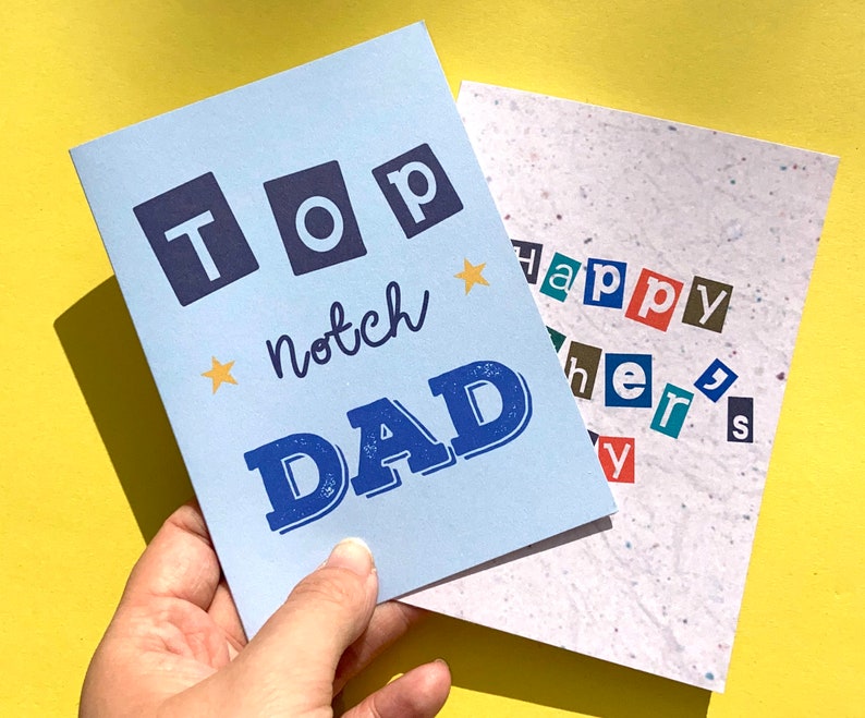 Happy Fathers Day Retro card Faux texture Textured card Card for Dad First time Dad card Step dad Fathers Day image 5