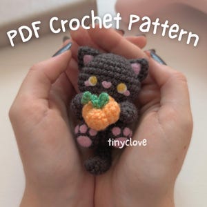 Halloween Pumpkin Kitty - PDF Crochet Pattern