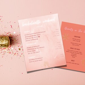 Bachelorette Weekend Itinerary Template!