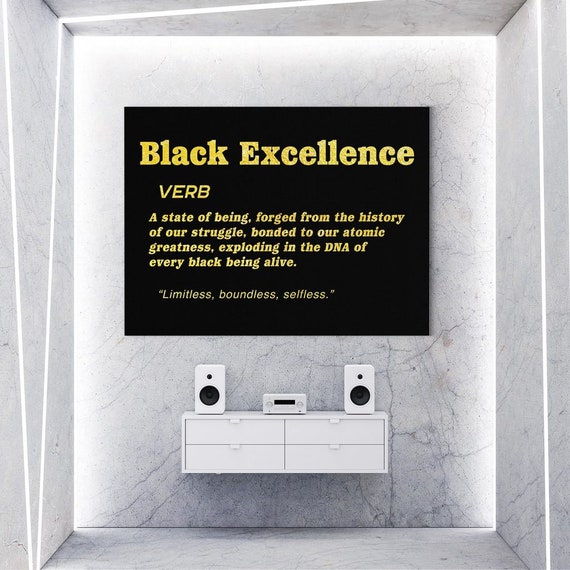 Black Excellence Definition Canvas Framed Poster Wall Hanging Etsy