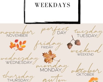 instagram story sticker - autumn days [weekday, weekdays, autumn. fall]