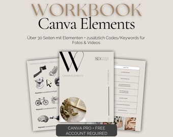 Workbook Cheat Sheet - Canva Elements 1.0 , Secret Codes Tags Cheat List, Elements for Canva
