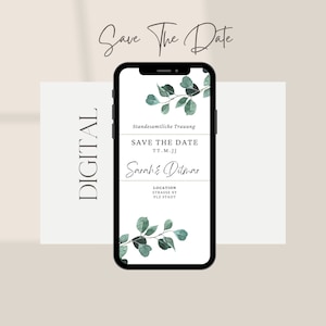 Save the Date [Digitale Karte zum versenden per WhatsApp] "Eukalyptus Love"