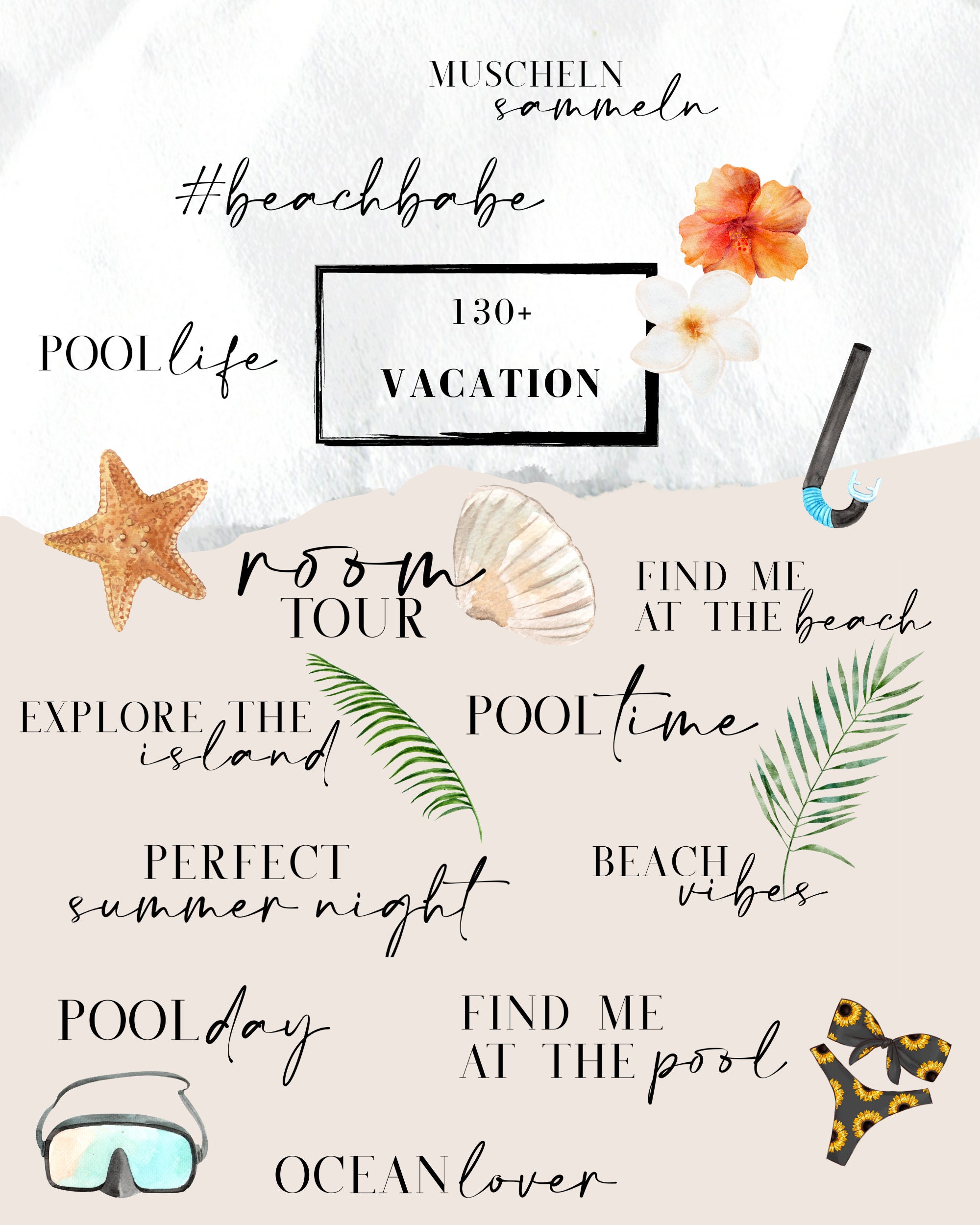 130 Instagram Story Sticker Vacation 2 / Travel urlaub, holiday, summer
