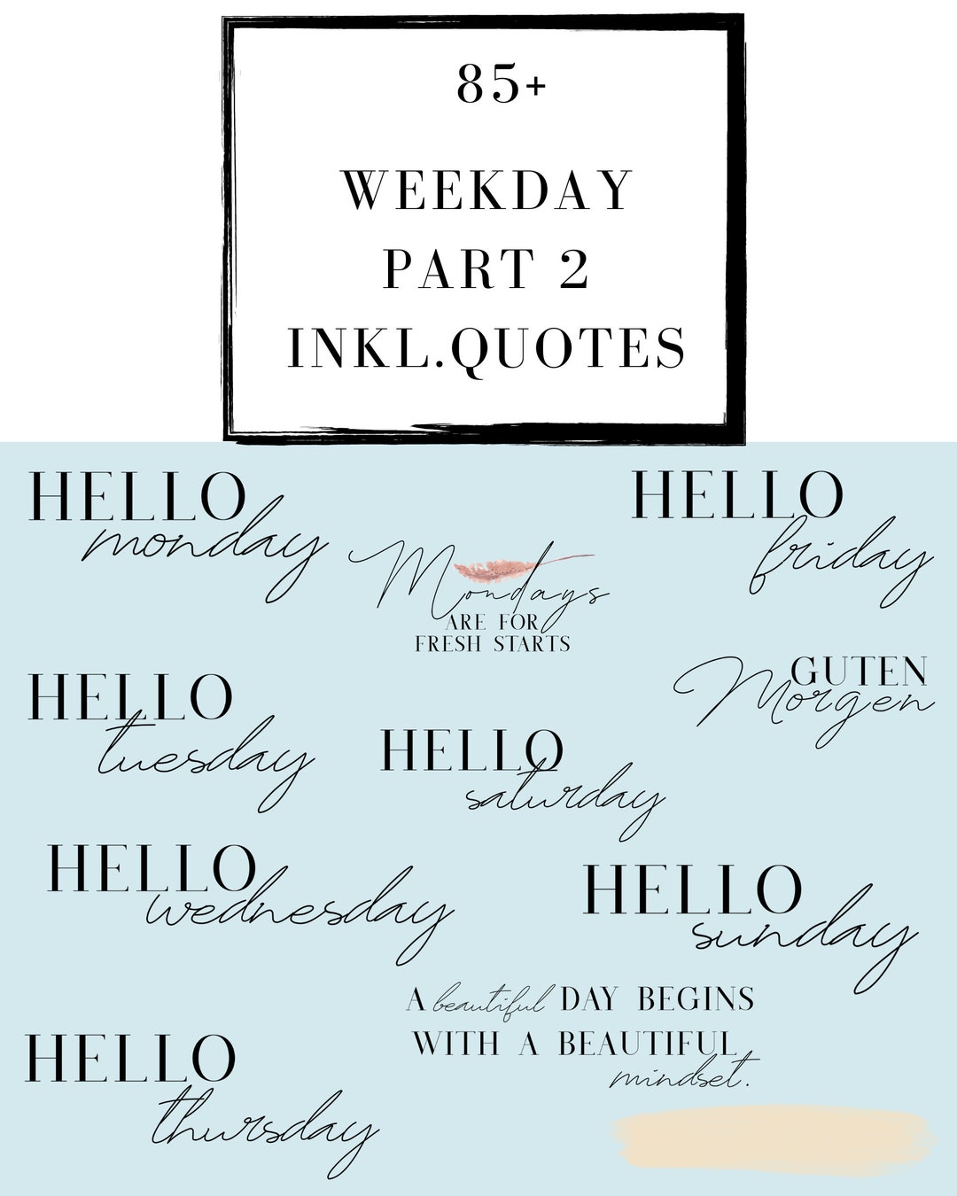 85 Instagram Story Stickers Weekdays Part 2 Etsy