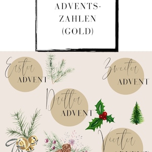 Instagram Story Sticker- DIY Advent numbers gold