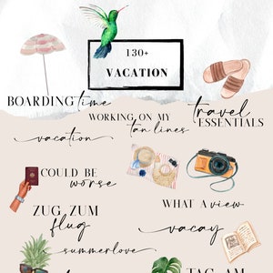 130+ Instagram Story Stickers - Vacation 2 / Travel [vacation, holiday, summer, city trip, travel, travel]