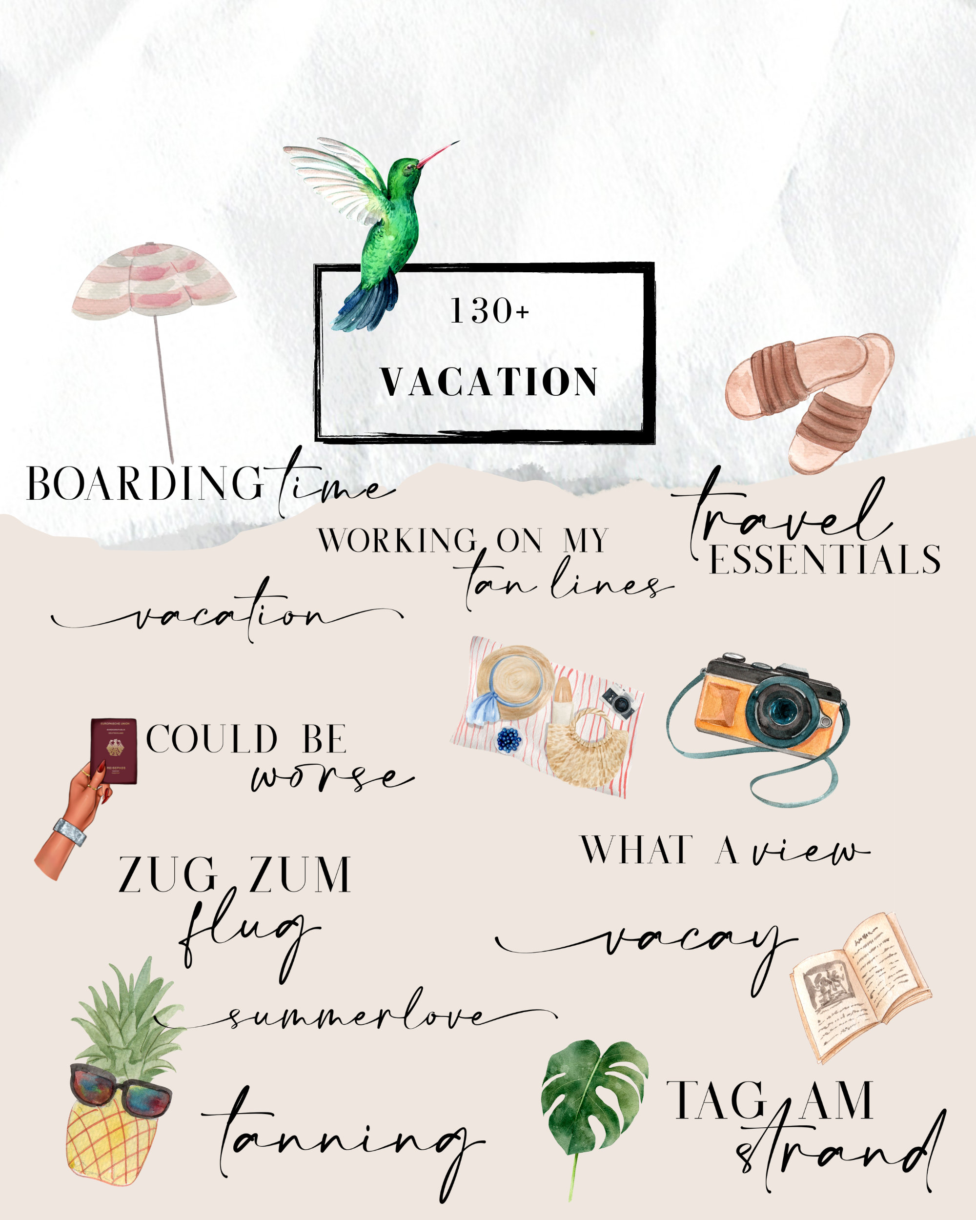 130 Instagram Story Sticker Vacation 2 / Travel urlaub, holiday, summer