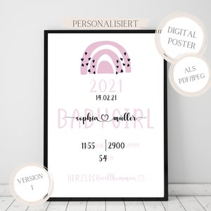 Poster Baby | PERSONALISIERT | Als DIGITALE DATEI
