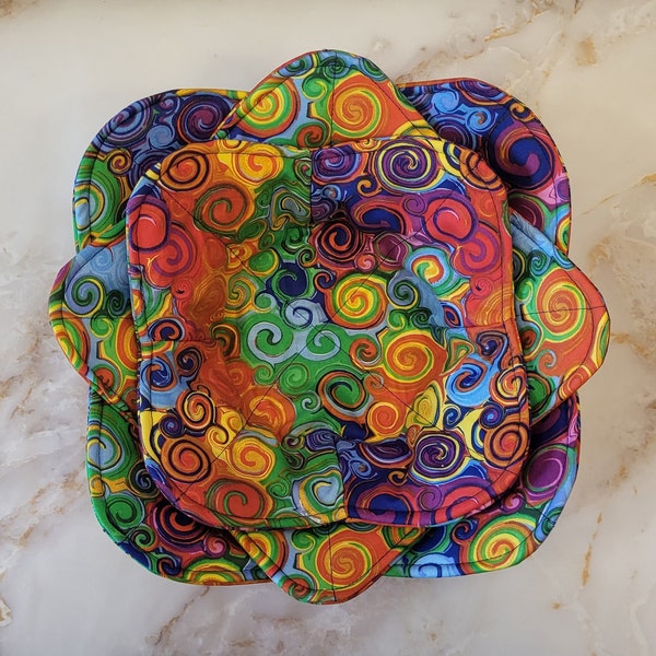 Rainbow Swirl Bowl Cozy, Soup Bowl Cozy, Hot Bowl Holder, New Apartment Housewarming Gift