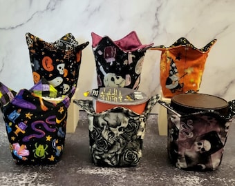 Handmade Quilted Pint Cozie: Ice Cream Cover, Goth Gift