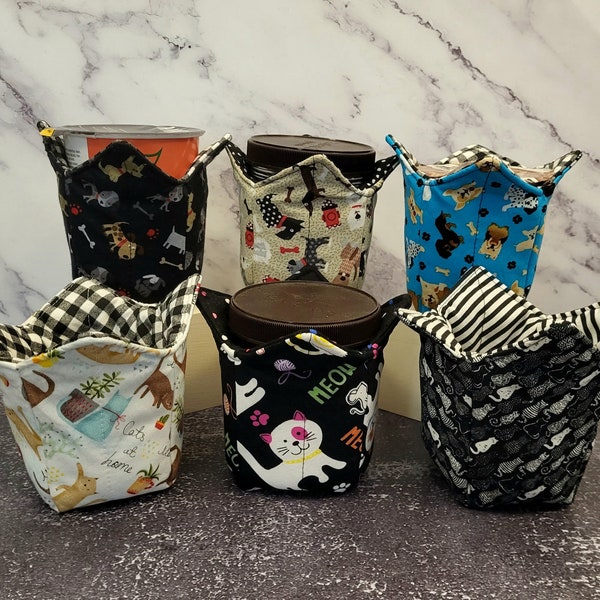 Cat & Dog Pint Cozies for Ice Cream, Noodles and Oatmeal, Unique Gift for Pet Parents